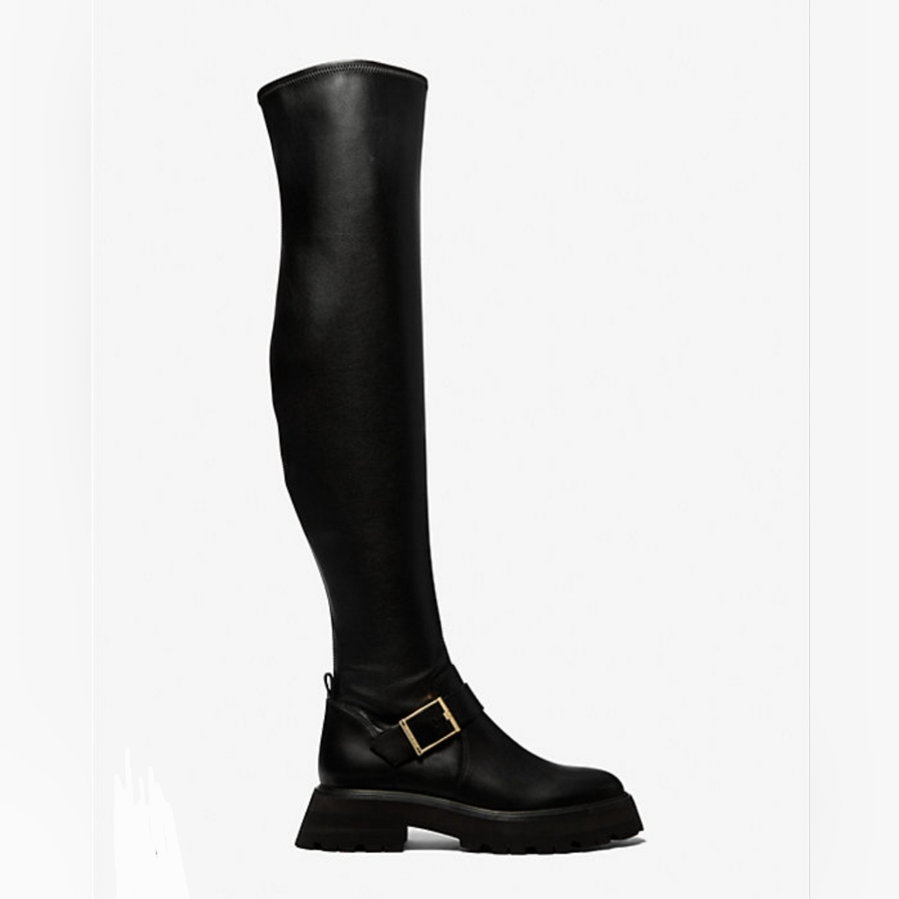 Michael Kors Easton Over The Knee Leather Boots Sz 7.5M